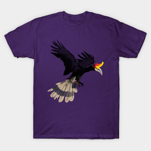 Rhinoceros hornbill T-Shirt by randomxawesome